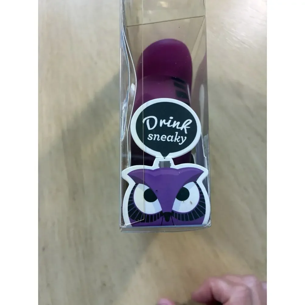 NEW Owl Flask Quirky Animal Drinkware Festival Accessory 5oz Bird Owls Purple